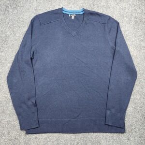 Smartwool Sweater Mens Large Blue V Neck Merino Wool Blend Pullover Casual